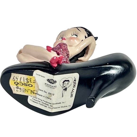 Vintage Betty Boop Stepping Out Black High Heel Shoe 2000 Westland #6819 - Picture 6 of 9